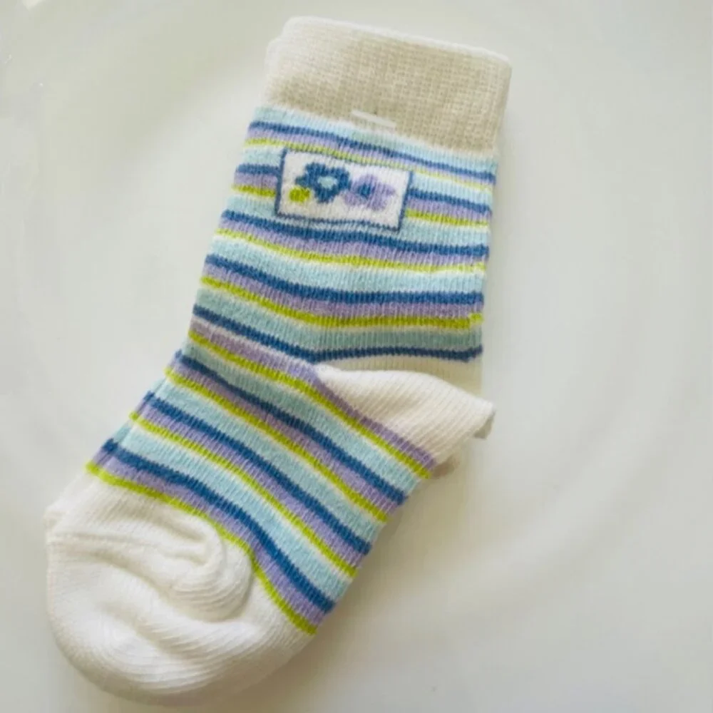 Gymboree Vintage 1999 Indigo Florals NEW Baby Socks